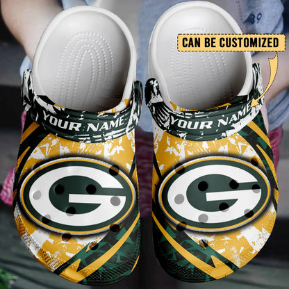 LIMITED EDITION - NEW CUSTOMIZED NFL08 GBP GREEN BAY PACKERS CLOGS SHOES