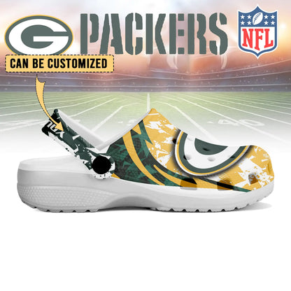 LIMITED EDITION - NEW CUSTOMIZED NFL08 GBP GREEN BAY PACKERS CLOGS SHOES