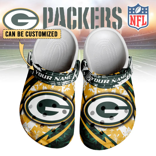 LIMITED EDITION - NEW CUSTOMIZED NFL08 GBP GREEN BAY PACKERS CLOGS SHOES