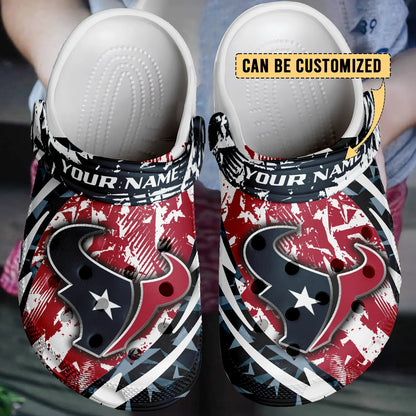 LIMITED EDITION - NEW CUSTOMIZED NFL15 HTT HOUSTON TEXANS CLOGS SHOES