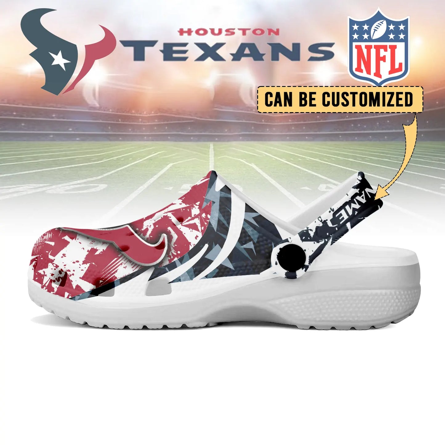 LIMITED EDITION - NEW CUSTOMIZED NFL15 HTT HOUSTON TEXANS CLOGS SHOES