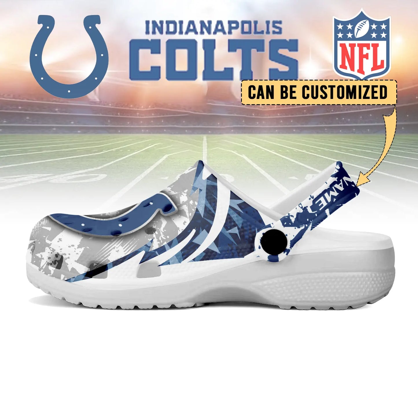 LIMITED EDITION - NEW CUSTOMIZED NFL17 IDC INDIANAPOLIS COLTS CLOGS SHOES