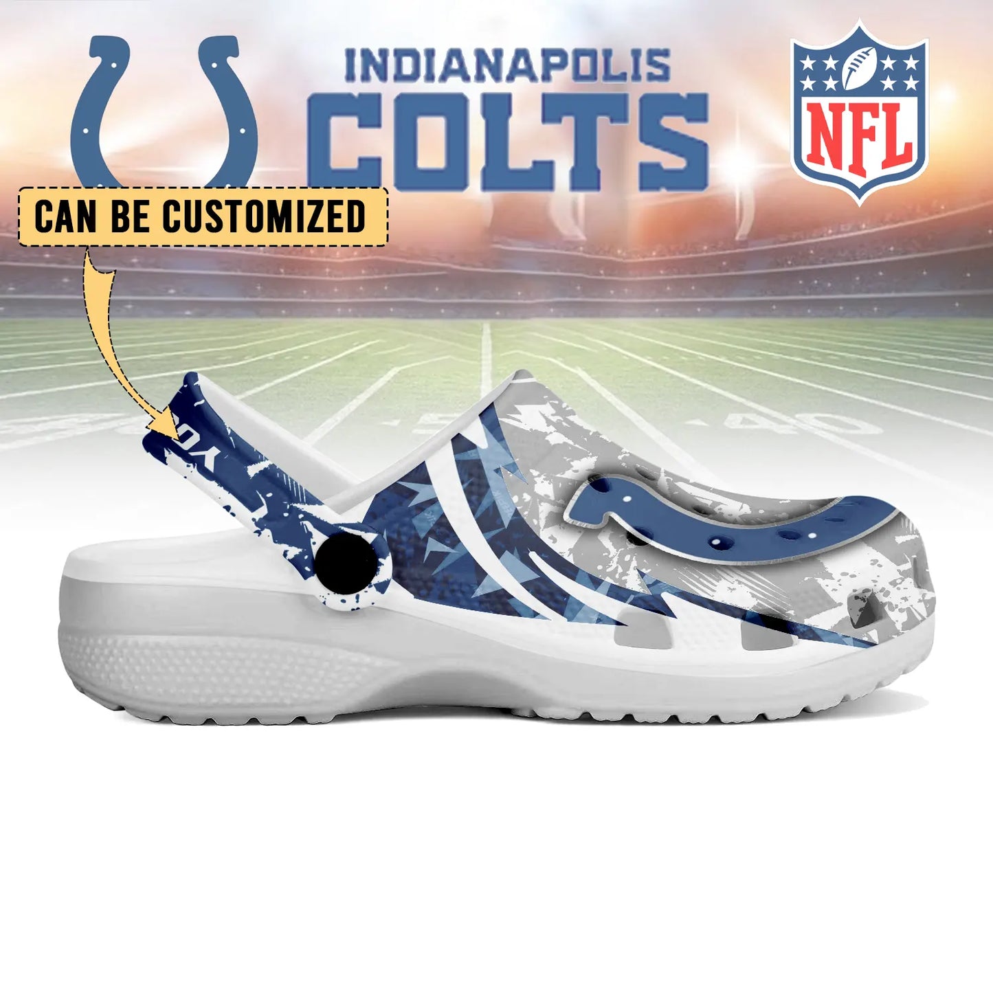 LIMITED EDITION - NEW CUSTOMIZED NFL17 IDC INDIANAPOLIS COLTS CLOGS SHOES