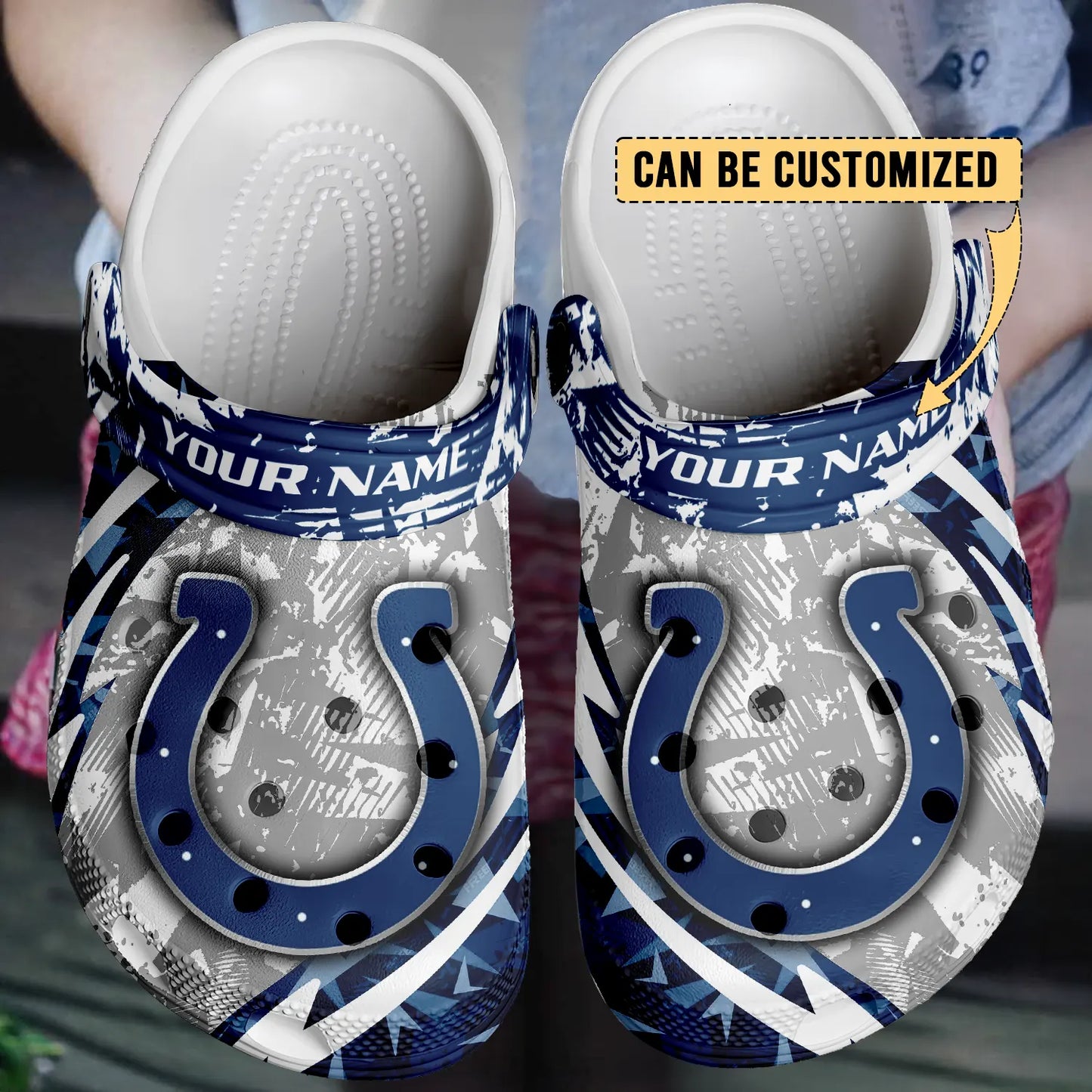 LIMITED EDITION - NEW CUSTOMIZED NFL17 IDC INDIANAPOLIS COLTS CLOGS SHOES