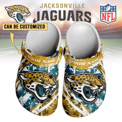 LIMITED EDITION - NEW CUSTOMIZED NFL30 JSJ JACKSONVILLE JAGUARS CLOGS SHOES