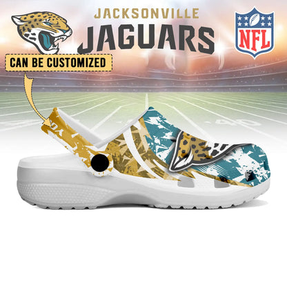 LIMITED EDITION - NEW CUSTOMIZED NFL30 JSJ JACKSONVILLE JAGUARS CLOGS SHOES