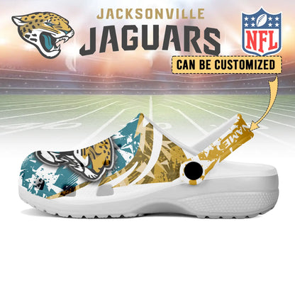 LIMITED EDITION - NEW CUSTOMIZED NFL30 JSJ JACKSONVILLE JAGUARS CLOGS SHOES