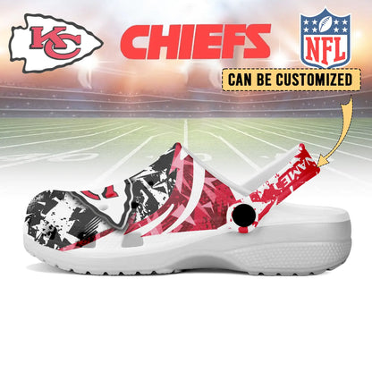 LIMITED EDITION - NEW CUSTOMIZED NFL01 KCC KANSAS CITY CHIEFS CLOGS SHOES