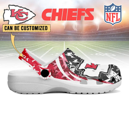 LIMITED EDITION - NEW CUSTOMIZED NFL01 KCC KANSAS CITY CHIEFS CLOGS SHOES