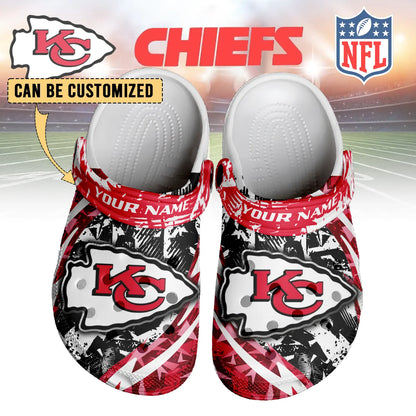 LIMITED EDITION - NEW CUSTOMIZED NFL01 KCC KANSAS CITY CHIEFS CLOGS SHOES