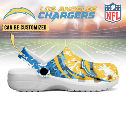 LIMITED EDITION - NEW CUSTOMIZED NFL09 LAC LOS ANGELES CHARGERS CLOGS SHOES