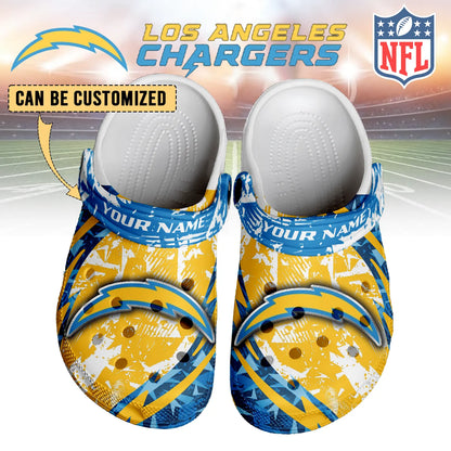 LIMITED EDITION - NEW CUSTOMIZED NFL09 LAC LOS ANGELES CHARGERS CLOGS SHOES
