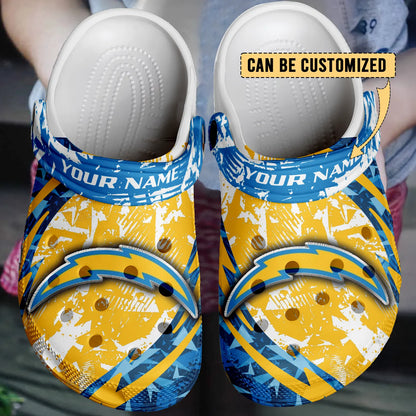 LIMITED EDITION - NEW CUSTOMIZED NFL09 LAC LOS ANGELES CHARGERS CLOGS SHOES