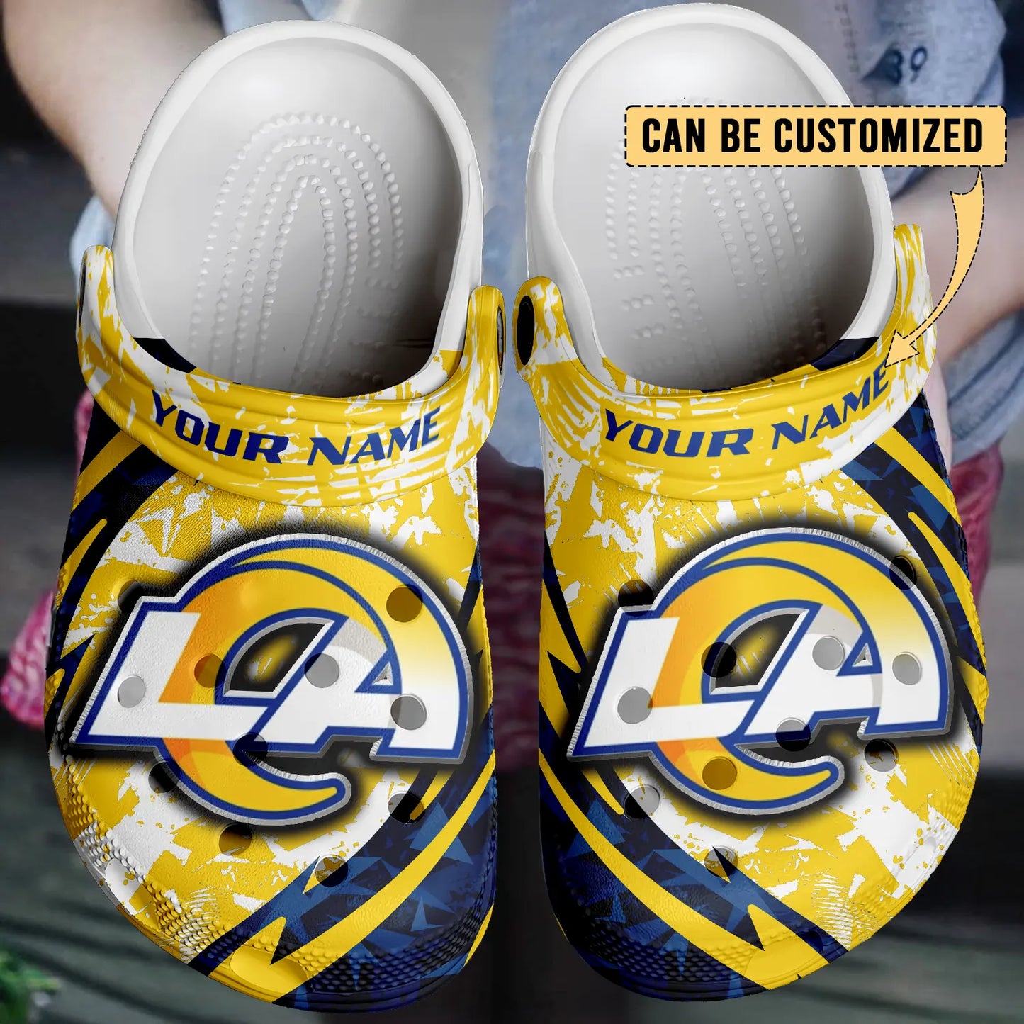 LIMITED EDITION - NEW CUSTOMIZED NFL22 LAR LOS ANGELES RAMS CLOGS SHOES