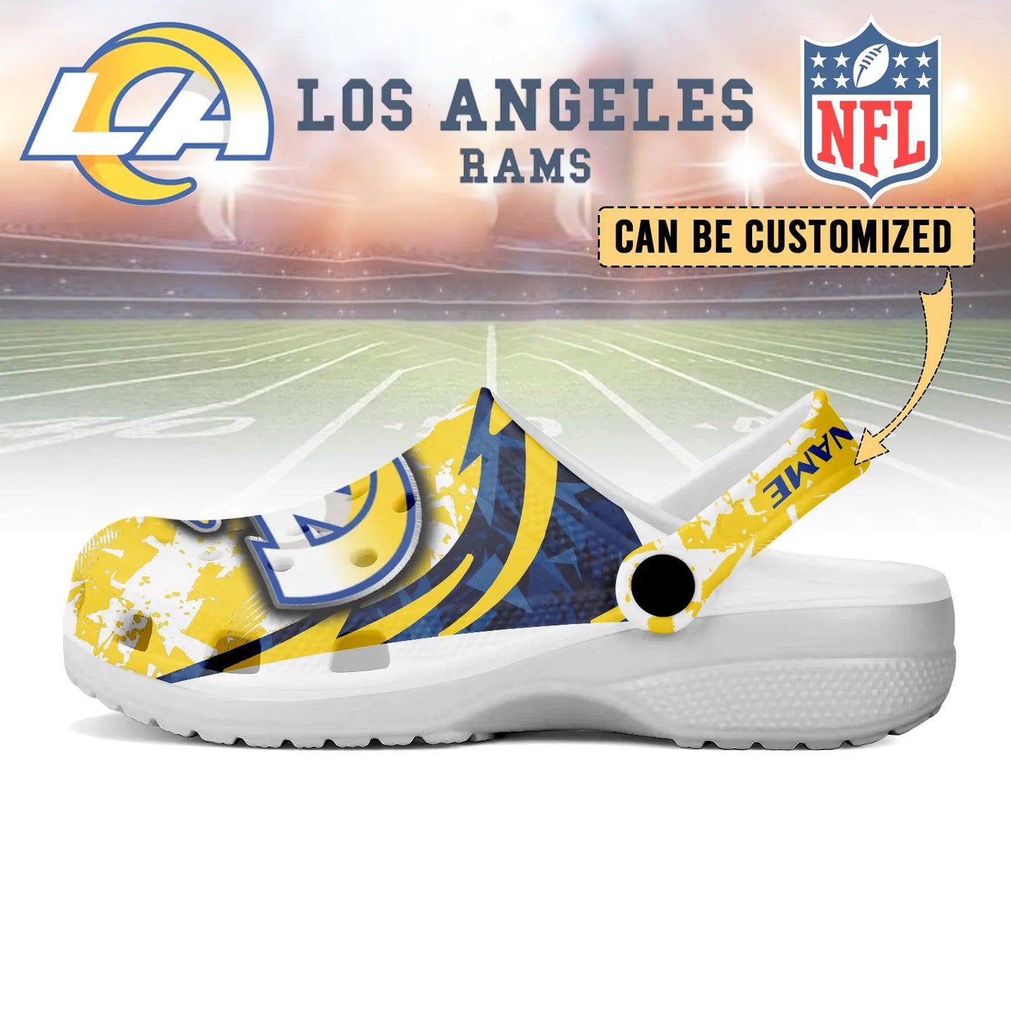LIMITED EDITION - NEW CUSTOMIZED NFL22 LAR LOS ANGELES RAMS CLOGS SHOES