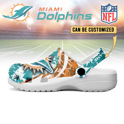 LIMITED EDITION - NEW CUSTOMIZED NFL19 MDP MIAMI DOLPHINS CLOGS SHOES