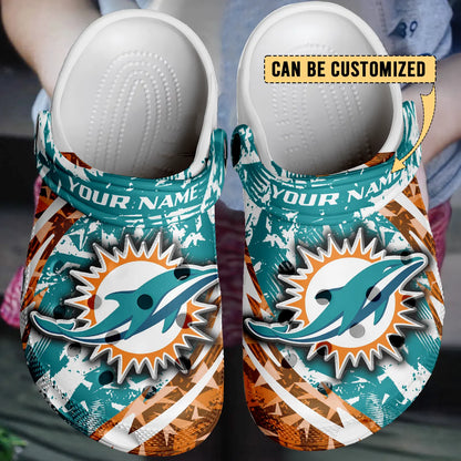 LIMITED EDITION - NEW CUSTOMIZED NFL19 MDP MIAMI DOLPHINS CLOGS SHOES