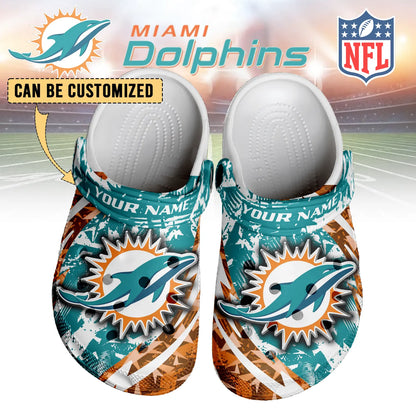 LIMITED EDITION - NEW CUSTOMIZED NFL19 MDP MIAMI DOLPHINS CLOGS SHOES