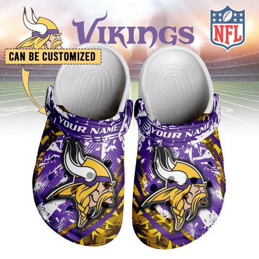 LIMITED EDITION - NEW CUSTOMIZED NFL05 MVK MINNESOTA VIKINGS CLOGS SHOES