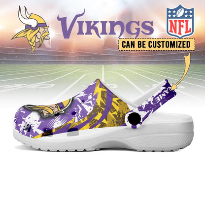 LIMITED EDITION - NEW CUSTOMIZED NFL05 MVK MINNESOTA VIKINGS CLOGS SHOES
