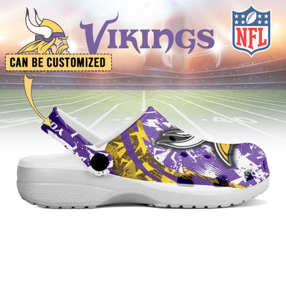 LIMITED EDITION - NEW CUSTOMIZED NFL05 MVK MINNESOTA VIKINGS CLOGS SHOES