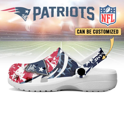 LIMITED EDITION - NEW CUSTOMIZED NFL27 NEP NEW ENGLAND PATRIOTS CLOGS SHOES