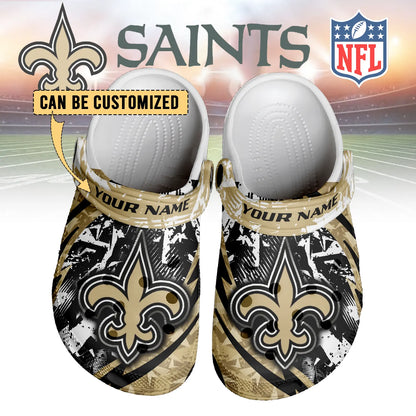 LIMITED EDITION - NEW CUSTOMIZED NFL24 NOS NEW ORLEANS SAINTS CLOGS SHOES