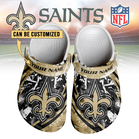 LIMITED EDITION - NEW CUSTOMIZED NFL24 NOS NEW ORLEANS SAINTS CLOGS SHOES