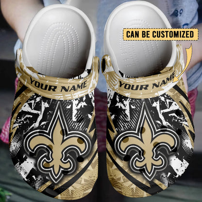 LIMITED EDITION - NEW CUSTOMIZED NFL24 NOS NEW ORLEANS SAINTS CLOGS SHOES