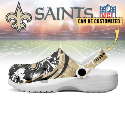 LIMITED EDITION - NEW CUSTOMIZED NFL24 NOS NEW ORLEANS SAINTS CLOGS SHOES