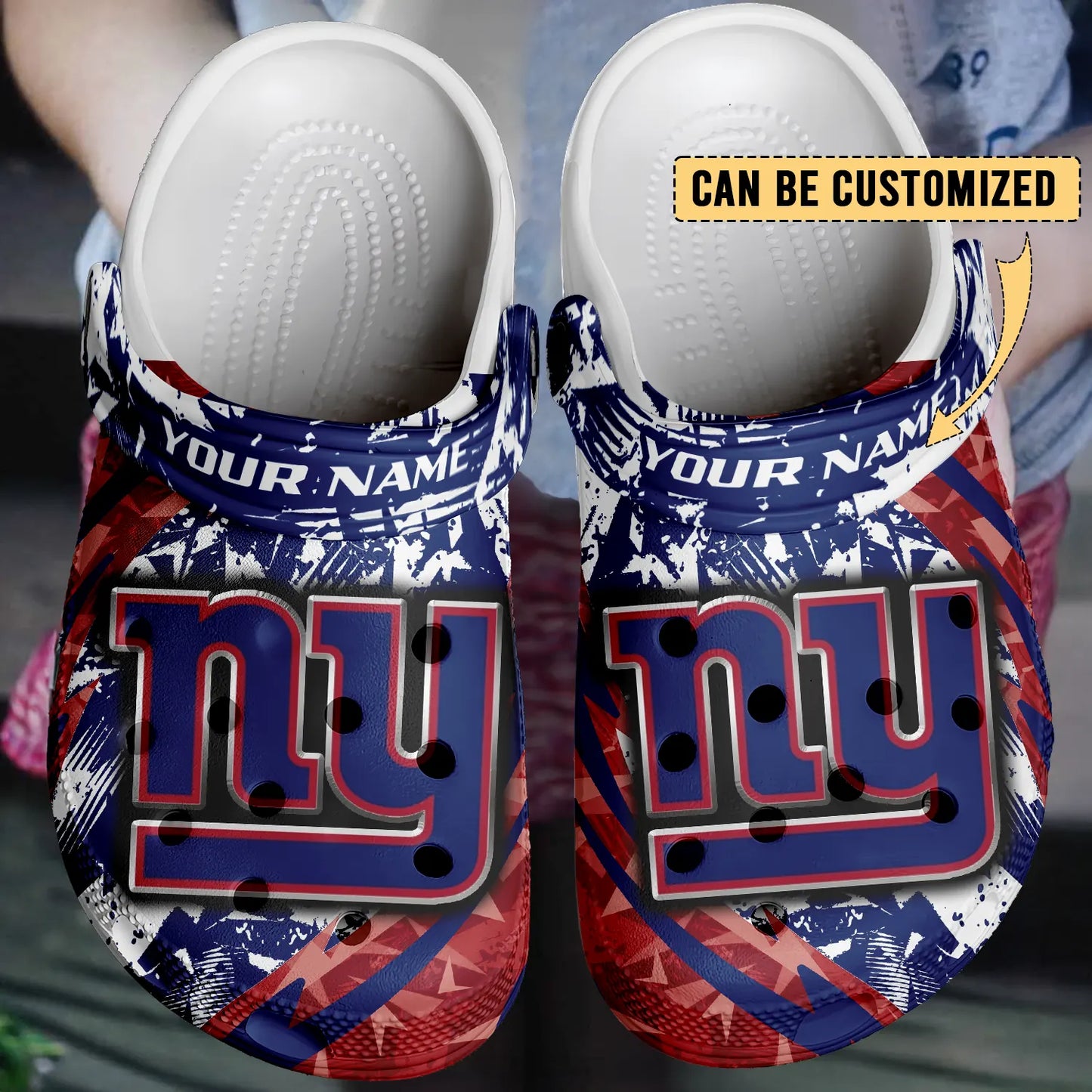 LIMITED EDITION - NEW CUSTOMIZED NFL32 NYG NEW YORK GIANTS CLOGS SHOES