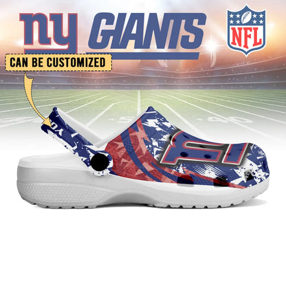 LIMITED EDITION - NEW CUSTOMIZED NFL32 NYG NEW YORK GIANTS CLOGS SHOES