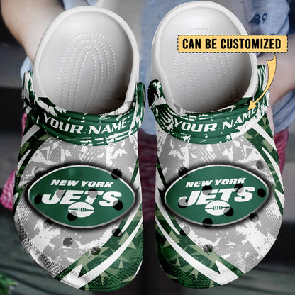LIMITED EDITION - NEW CUSTOMIZED NFL25 NYJ NEW YORK JETS CLOGS SHOES