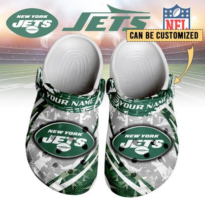 LIMITED EDITION - NEW CUSTOMIZED NFL25 NYJ NEW YORK JETS CLOGS SHOES