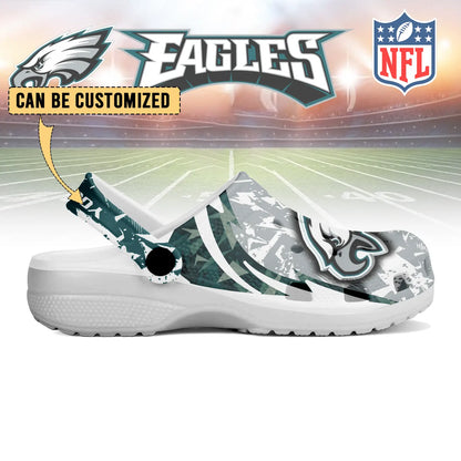 LIMITED EDITION - NEW CUSTOMIZED NFL02 PPE PHILADELPHIA EAGLES CLOGS SHOES