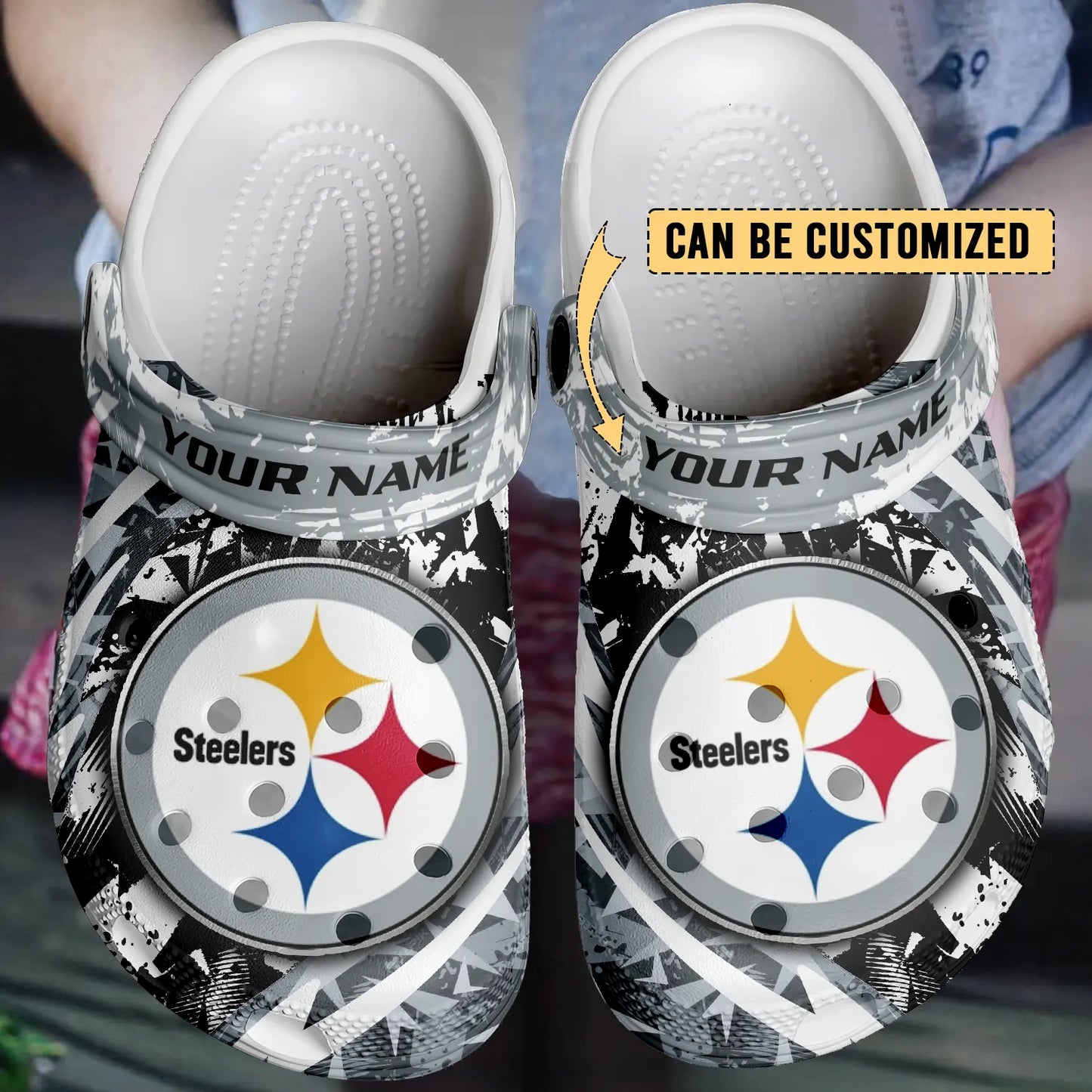 LIMITED EDITION - NEW CUSTOMIZED NFL14 PSB PITTSBURGH STEELERS CLOGS SHOES