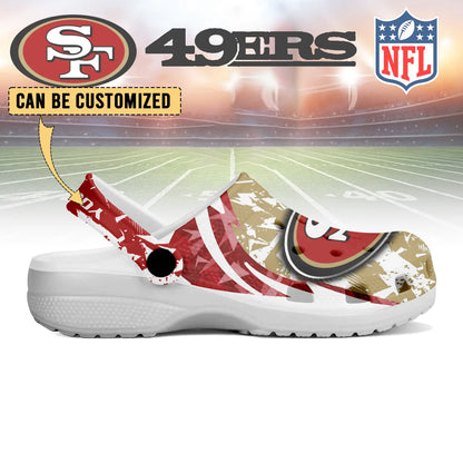 LIMITED EDITION - NEW CUSTOMIZED NFL11 SF49 SAN FRANCISCO 49ERS CLOGS SHOES