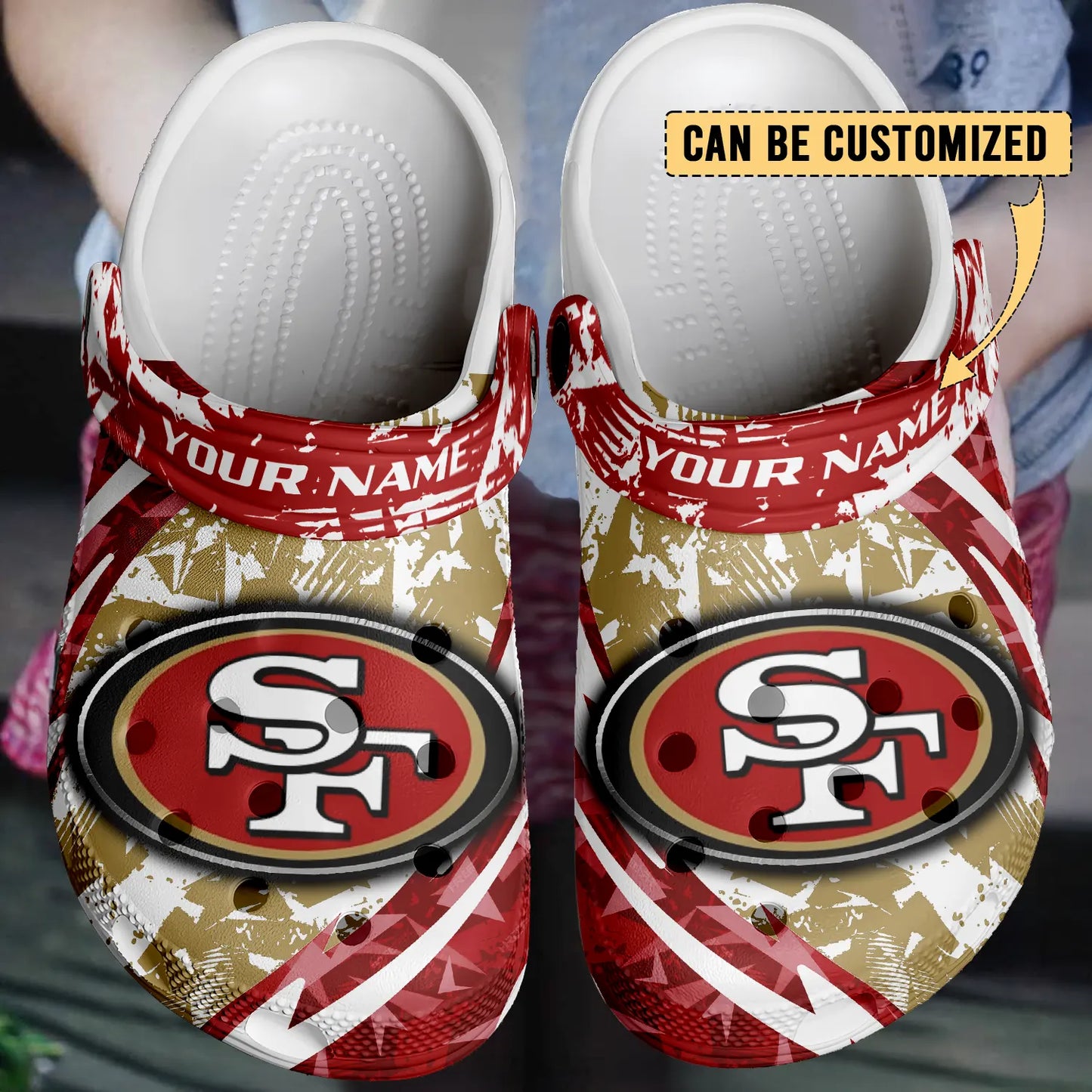 LIMITED EDITION - NEW CUSTOMIZED NFL11 SF49 SAN FRANCISCO 49ERS CLOGS SHOES