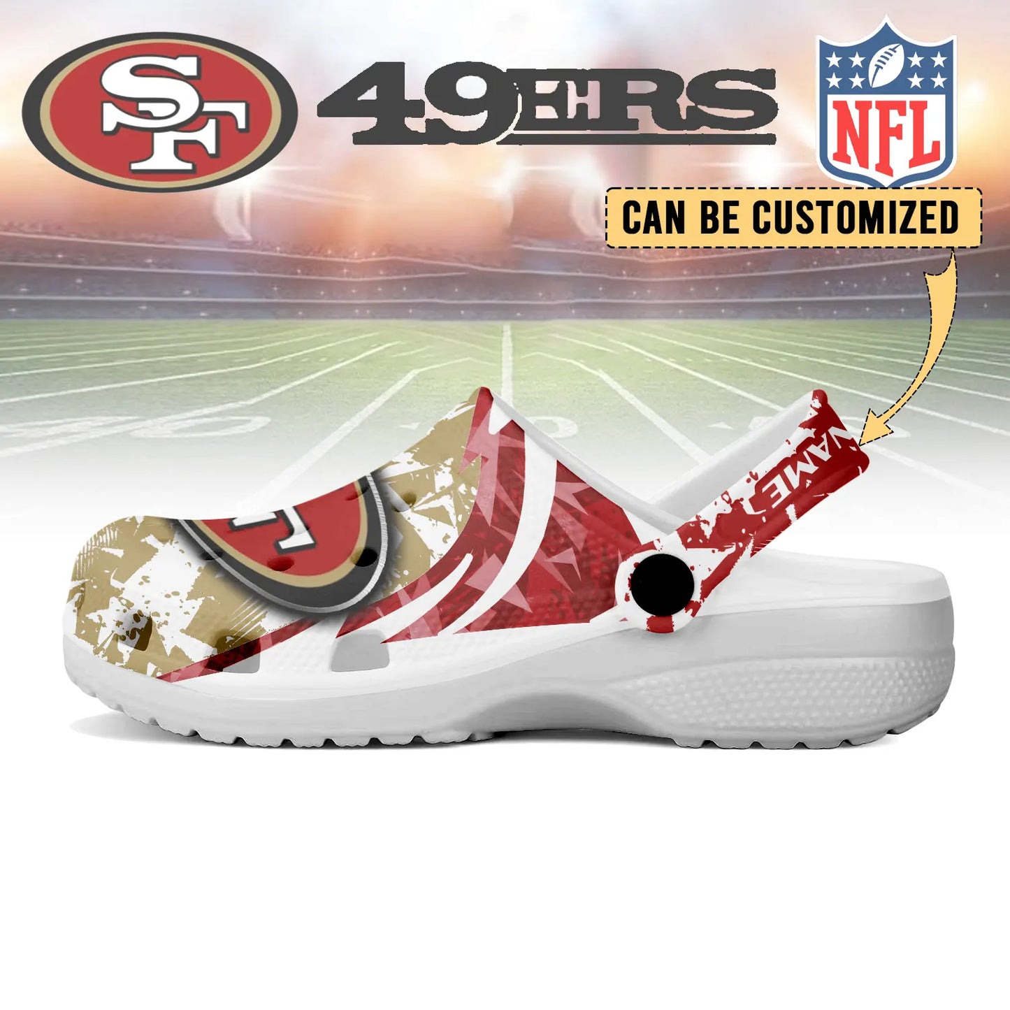 LIMITED EDITION - NEW CUSTOMIZED NFL11 SF49 SAN FRANCISCO 49ERS CLOGS SHOES