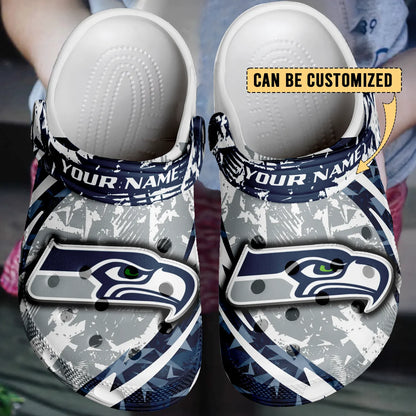 LIMITED EDITION - NEW CUSTOMIZED NFL06 SSH SEATTLE SEAHAWKS CLOGS SHOES