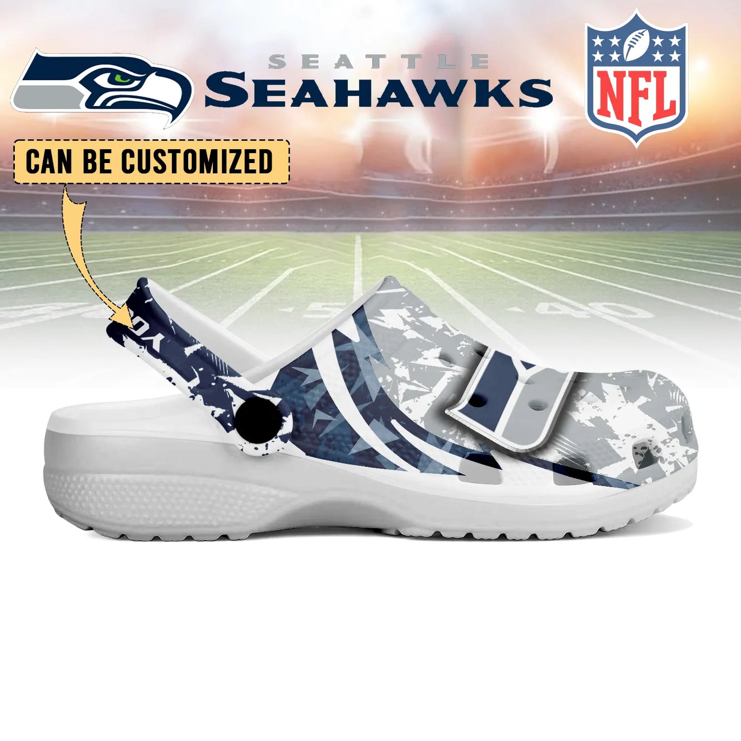 LIMITED EDITION - NEW CUSTOMIZED NFL06 SSH SEATTLE SEAHAWKS CLOGS SHOES
