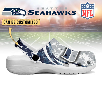 LIMITED EDITION - NEW CUSTOMIZED NFL06 SSH SEATTLE SEAHAWKS CLOGS SHOES