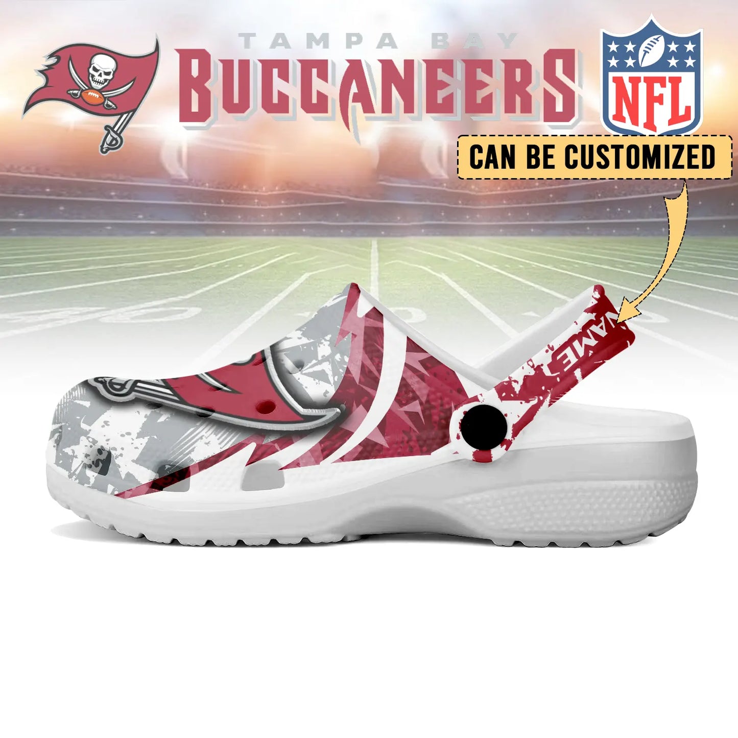 LIMITED EDITION - NEW CUSTOMIZED NFL10 TBB TAMPA BAY BUCCANEERS CLOGS SHOES