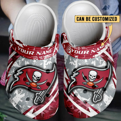 LIMITED EDITION - NEW CUSTOMIZED NFL10 TBB TAMPA BAY BUCCANEERS CLOGS SHOES