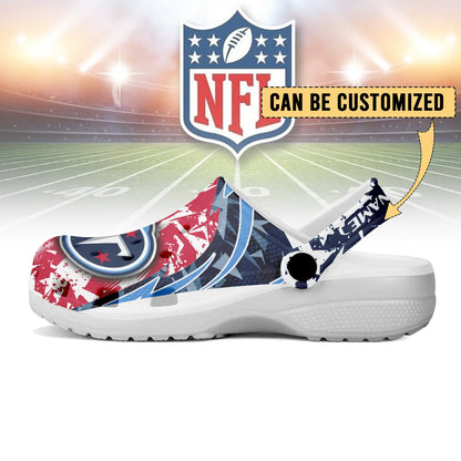 LIMITED EDITION - NEW CUSTOMIZED NFL31 TST TENNESSEE TITANS CLOGS SHOES