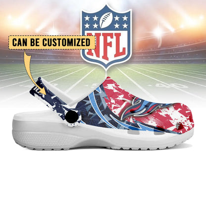 LIMITED EDITION - NEW CUSTOMIZED NFL31 TST TENNESSEE TITANS CLOGS SHOES