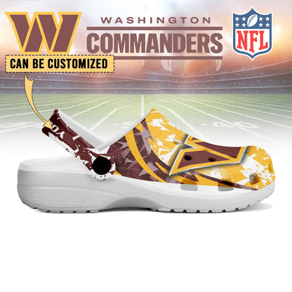 LIMITED EDITION - NEW CUSTOMIZED NFL12 WTC WASHINGTON COMMANDERS CLOGS SHOES