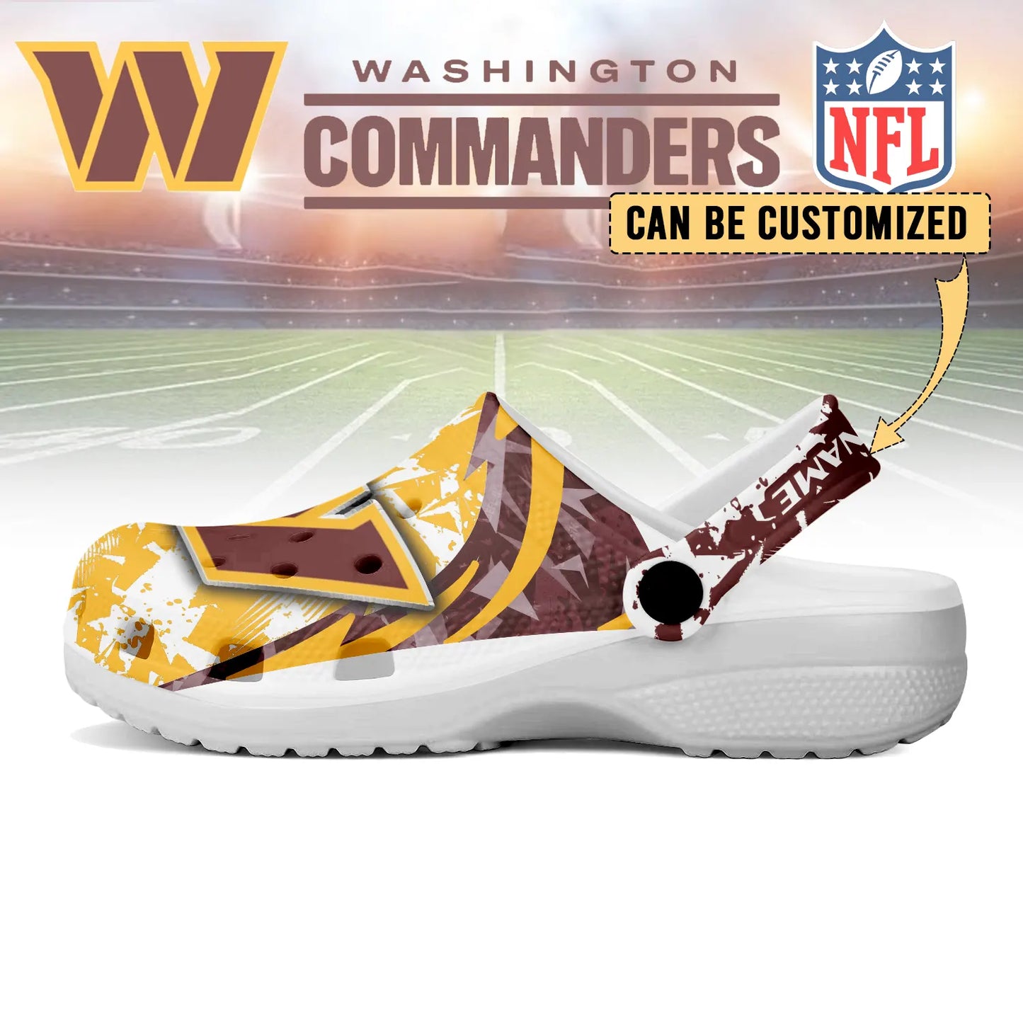LIMITED EDITION - NEW CUSTOMIZED NFL12 WTC WASHINGTON COMMANDERS CLOGS SHOES