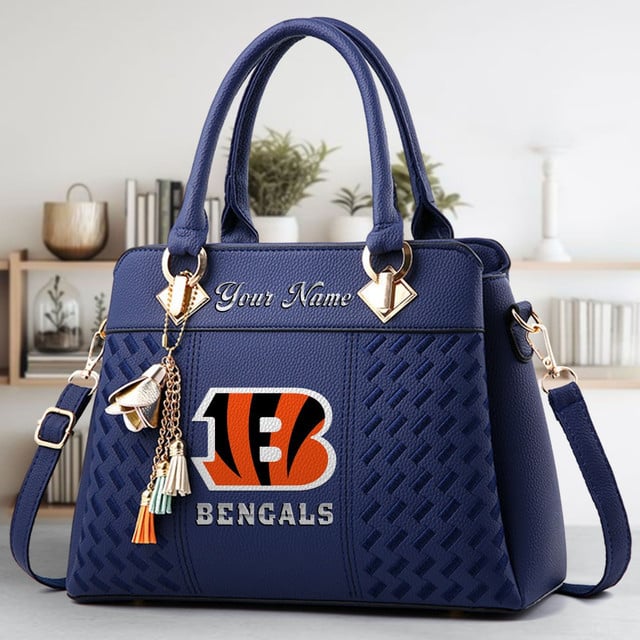 LIMITED EDITION - NEW CUSTOMIZED NFL16 CCB CINCINNATI BENGALS LUXURY HANDBAG IN MULTIPLE COLORS