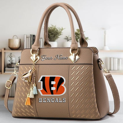 LIMITED EDITION - NEW CUSTOMIZED NFL16 CCB CINCINNATI BENGALS LUXURY HANDBAG IN MULTIPLE COLORS